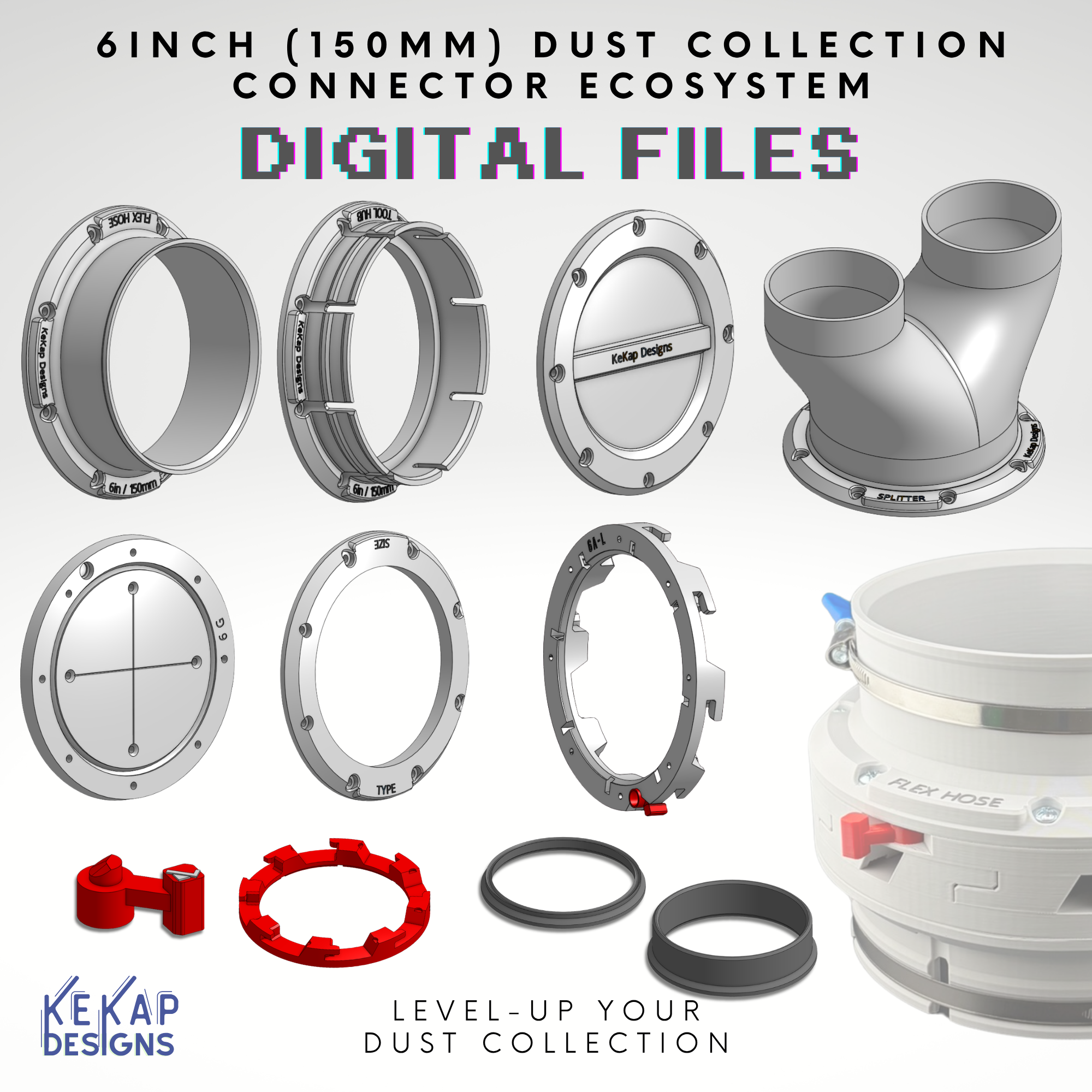 Digital Files | 6" Dust Collection Connector Ecosystem