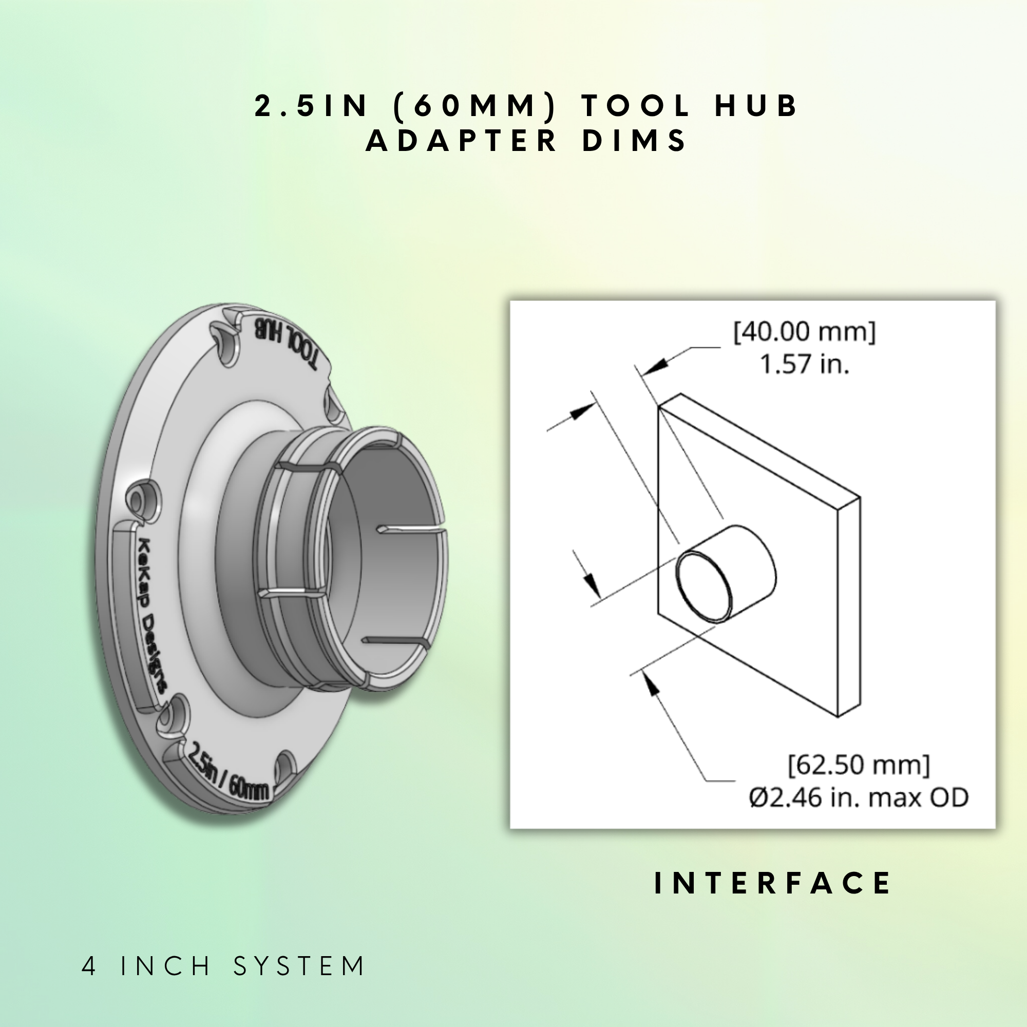 2.5" (60mm) Tool Hub Adapter